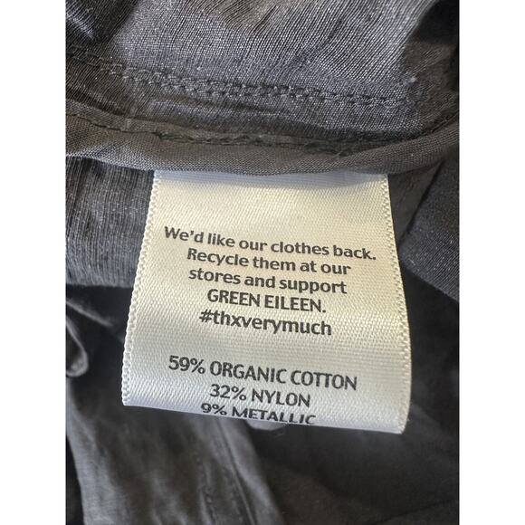 Eileen Fisher Grey Metallic Shimmer Crinkle Full Zip Jacket Long Sleeve Large - Picture 13 of 16